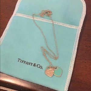 Tiffany & Co Double Heart Enamel Necklace
